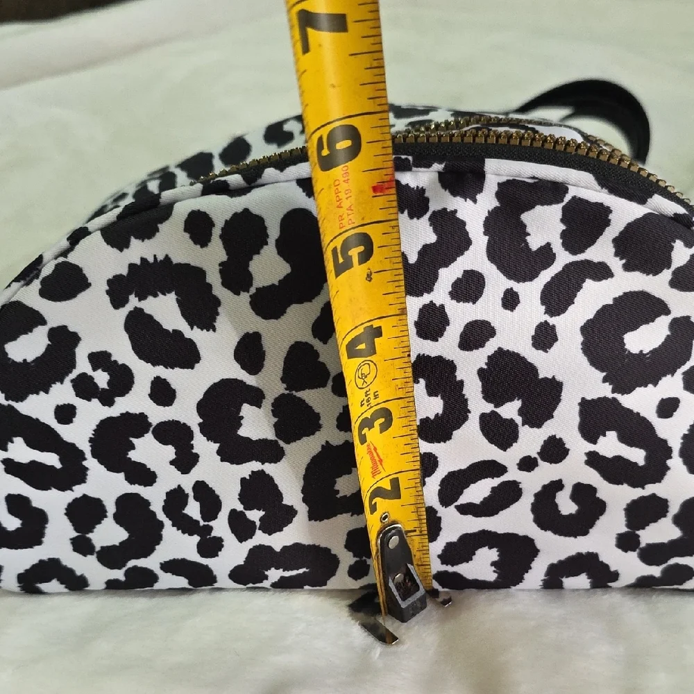 🐆 Ampere Creations Black and White Leopard Print Crossbody Bag Gold Chunky 🐆